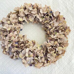 Neutral silk floral hydrangea wreath